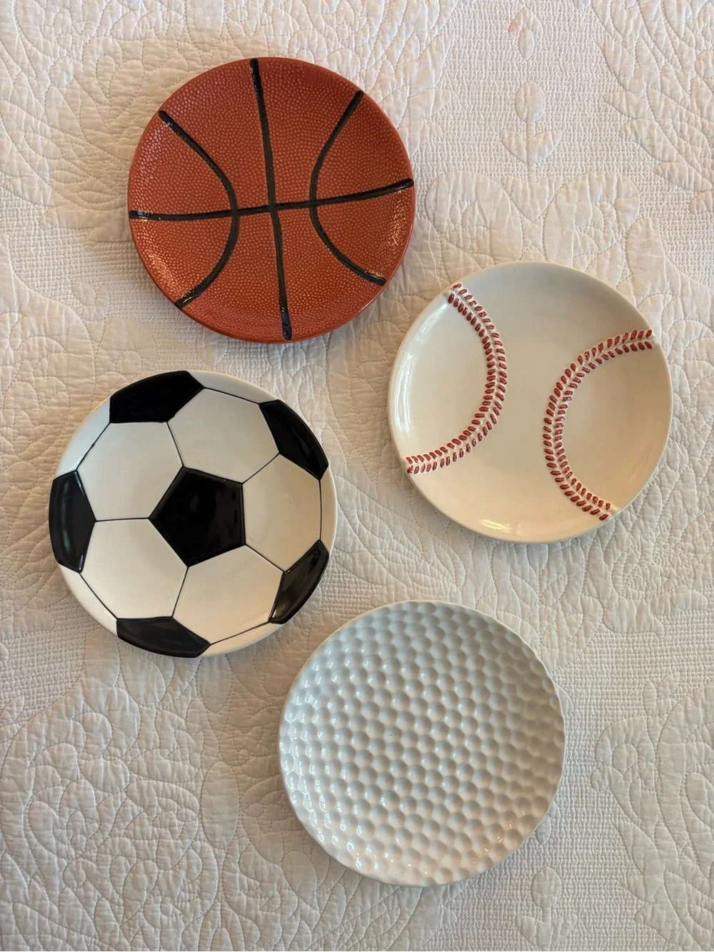 Retired Pottery Barn Set of 4 Sports-Themed Plates